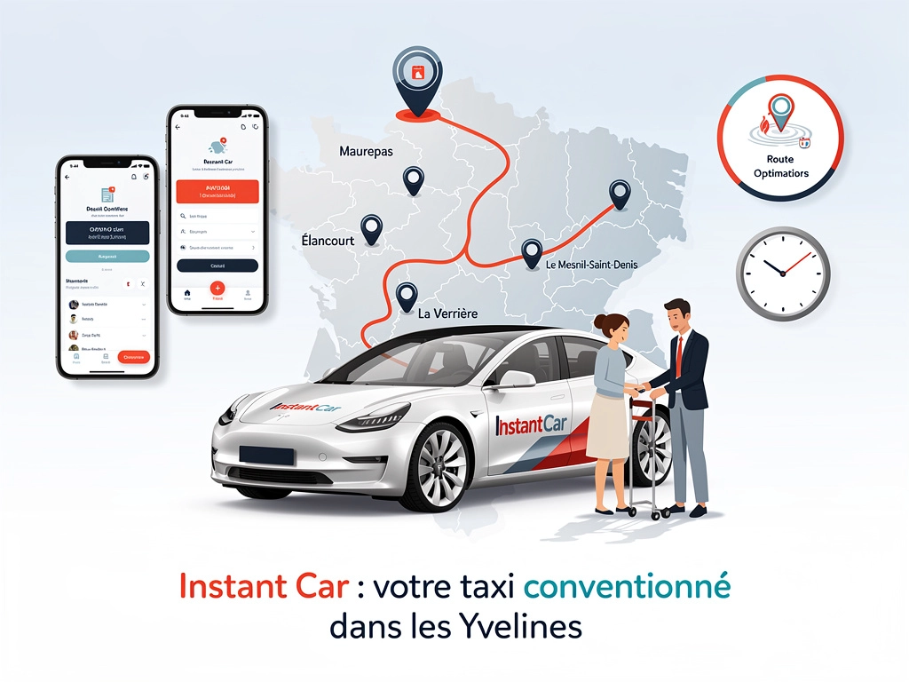Taxi conventionné CPAM dans les Yvelines avec réservation et trajet optimisé entre Maurepas, Élancourt et Le Mesnil-Saint-Denis