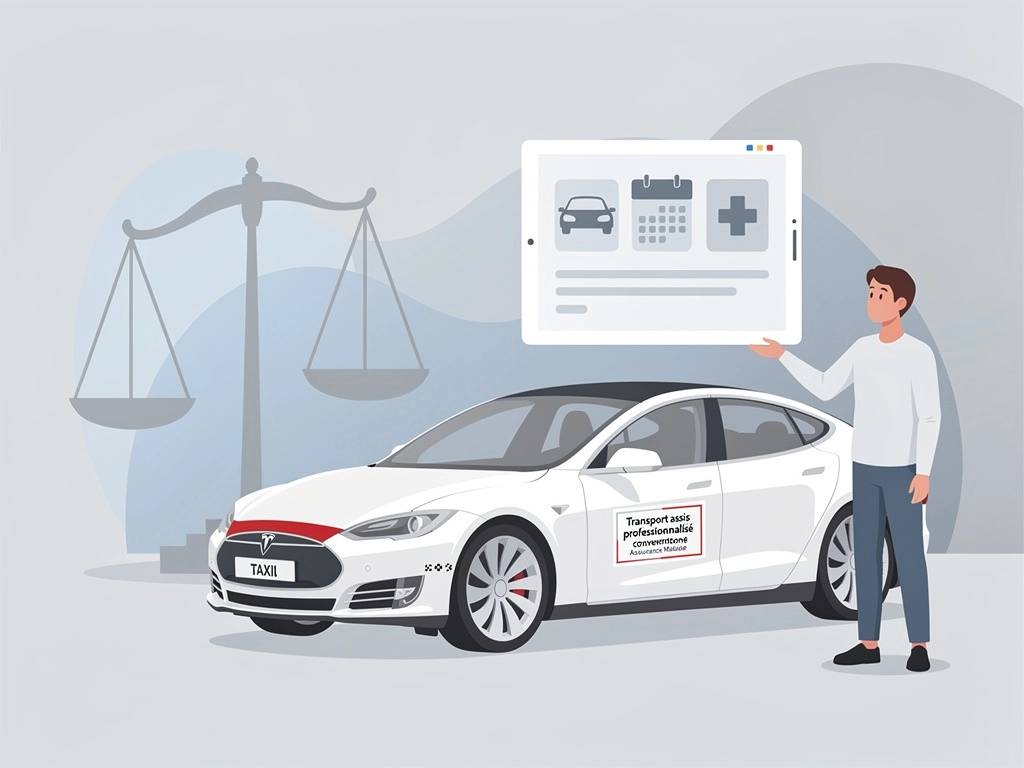 Taxi conventionné CPAM respectant la réglementation du transport assis professionnalisé avec organisation des trajets médicaux